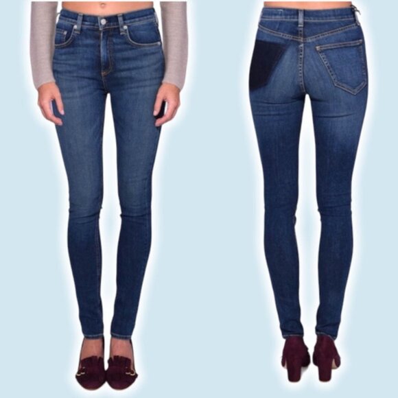 Rag & Bone Dive Skinny  High Rise Jean Eddy Sz 26 Raw Hem - Picture 1 of 10
